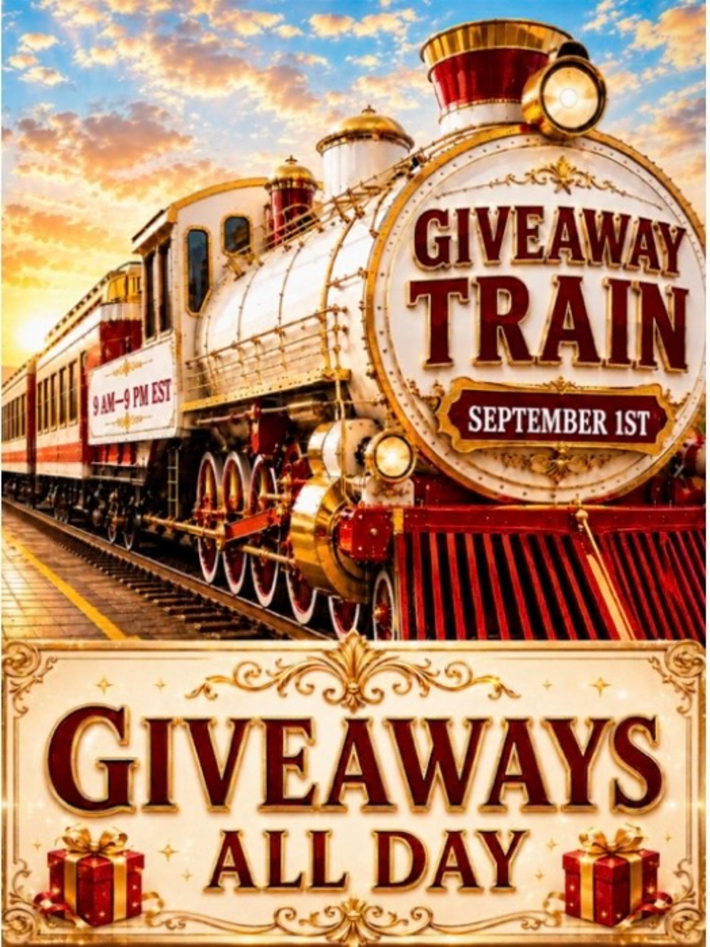 @PIKAKI7 ALL ABOARD THE GIVING TRAIN. GIVEAWAYS ALL DAY
MY TIME SLOT IS 5-6PMEST - Picture 12 of 13
